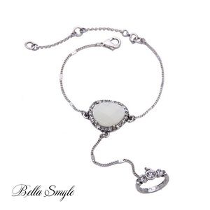 Boho Charm White Stone Vintage Bracelet With Ring